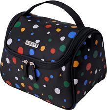 Zdjęcie Noble Kosmetyczka Damska Czarna Podróżna Kuferek Na Kosmetyki W Kropki - Ścinawa