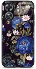 Etui Szklane Oppo A78 5G Niebieskie Piwonie