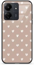 Etui Szklane Xiaomi Redmi 13C Serduszka Beż