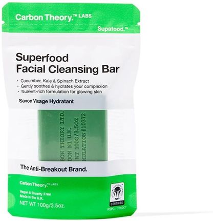 Carbon Theory Facial Cleansing Bar Superfood Mydło Oczyszczające Do Twarzy Green 100g