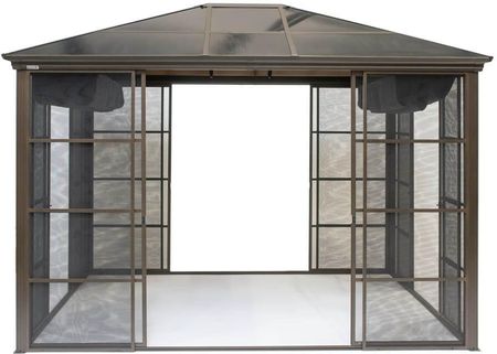 Sojag Shelterlogic Pawilon Aluminiowy Castel 1214 Z Osłoną Przeciwsłoneczną Brąz 427X362 296cm Sj16500