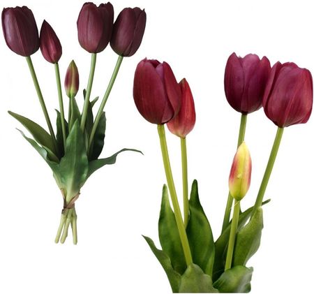 Saska Garden Bukiet 5 Tulipanów Fioletowych 40Cm Jak Żywych Dekoracja Wiosenna 744196