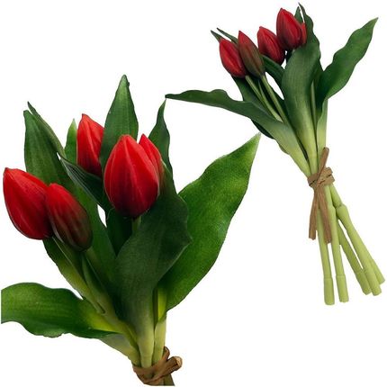 Saska Garden Bukiet 5 Tulipanów Czerwonych 28Cm Jak Żywych Dekoracja Wiosenna 744205