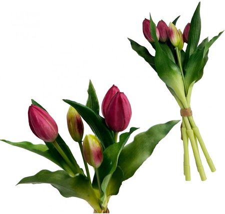 Saska Garden Bukiet 5 Tulipanów Fioletowych 28Cm Jak Żywych Dekoracja Wiosenna 744206