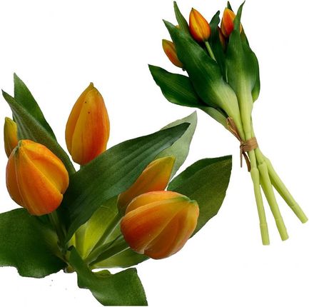 Saska Garden Bukiet 5 Tulipanów Pomarańczowych 28Cm Jak Żywych Dekoracja Wiosenna 744207