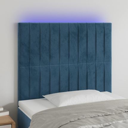 vidaXL Zagłówek Do Łóżka Z Led Ciemnoniebieski 90X5X118 128 Cm 3963481