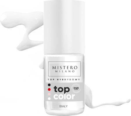 Mistero Milano Color Top Coat Do Paznokci White 4ml
