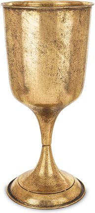 Złota antyczna postarzana osłonka wazon kielich na nóżce 168347