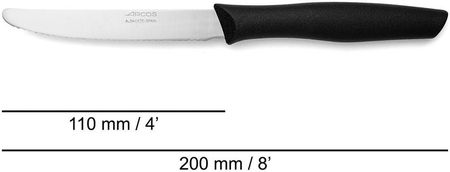 Hendi Nóż Stołowy Ząbkowany Seria Nova Arcos Czarny (L)220Mm Wariant Podstawowy (188800)