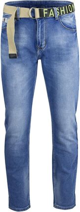 Klasyczne spodnie męskie jeansy z paskiem