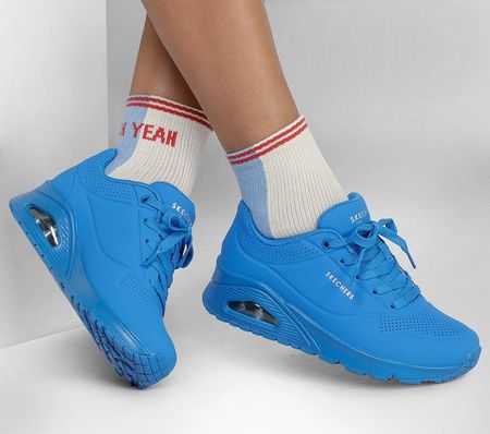 Buty sportowe damskie Skechers Uno Night Shades sneakersy niebieskie (73667-BLU)