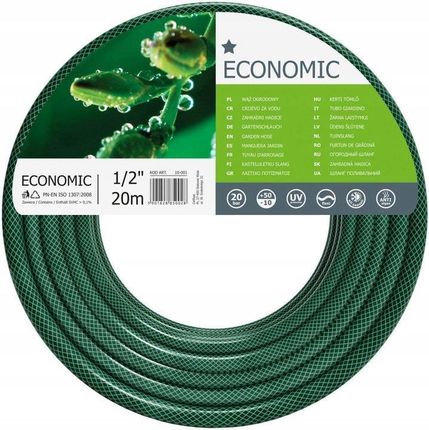 Cellfast Ekonomiczny Wąż Ogrodowy 1/2" 20m Zielony Plastik 10001