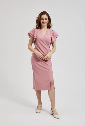 Sukienka z falbanami na rękawach różowa XL od Moodo