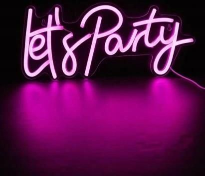Let's Party Neon LED Różowy Zasilany przez USB