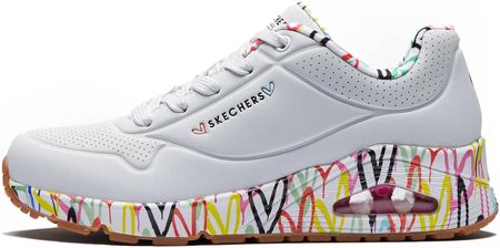 Sneakersy damskie Skechers X Jgoldcrown Uno - Loving Love serduszka białe (155506-WHT)