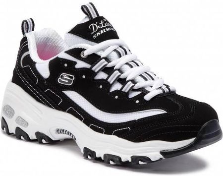 Sneakersy damskie Skechers D-Lites Biggest Fan biało-czarne (11930-BKW)