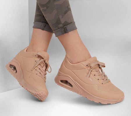 Sneakersy damskie Skechers Uno Stand On Air buty sportowe różowe (73690-SND)