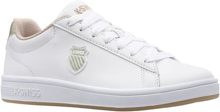 Buty sportowe białe damskie K-Swiss COURT SHIELD tenisówki z naturalnej skóry (96599-997-M)