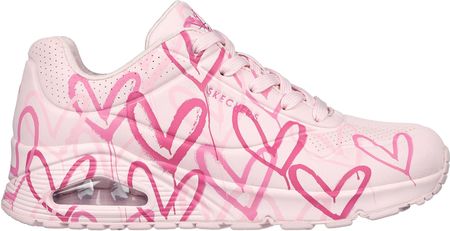 Sneakersy damskie Skechers x JGoldcrown Spread The Love serduszka różowe (155507-LTPK)