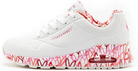 Sneakersy damskie Skechers X Jgoldcrown Uno - Loving Love serduszka białe (155506-WRPK)