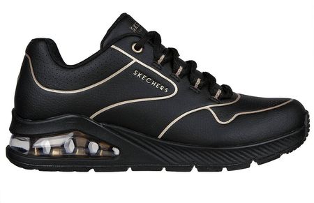 Damskie sneakersy sportowe Skechers UNO 2 GOLDEN TRIM czarne (155637-BKGD)