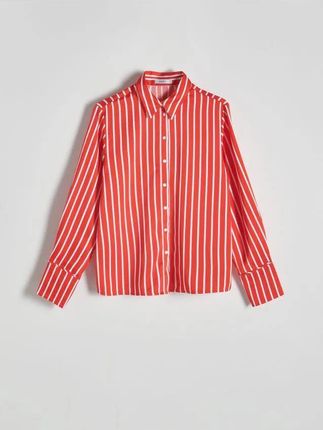 Reserved - Satynowa koszula - czerwony