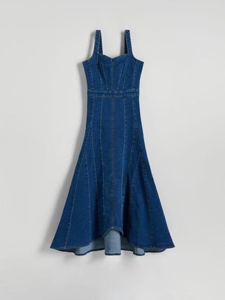 Reserved - Jeansowa sukienka maxi - granatowy