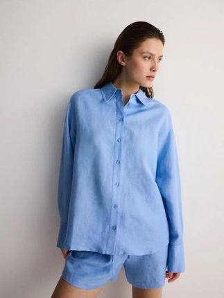 Reserved - Koszula z lnem - jasnoniebieski