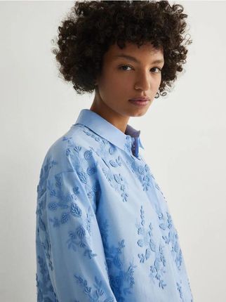 Reserved - Koszula z haftem - jasnoniebieski