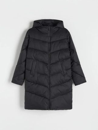 Reserved - Pikowany płaszcz - czarny
