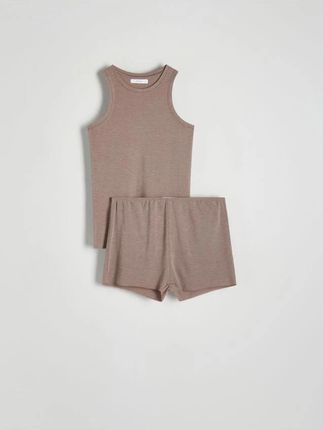 Reserved - Dwuczęściowa piżama z wiskozą - jasnofioletowy