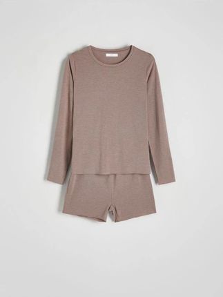 Reserved - Dwuczęściowa piżama z wiskozą - jasnofioletowy