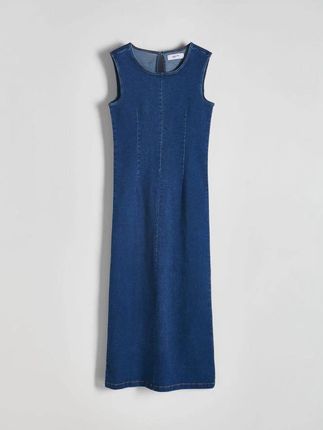 Reserved - Jeansowa sukienka maxi - granatowy