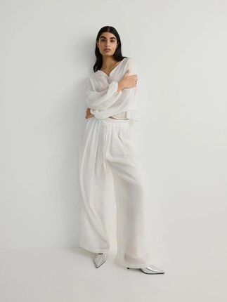 Reserved - Spodnie z lyocellem - biały
