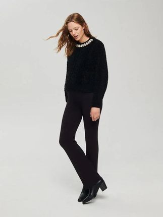 Reserved - Sweter z ozdobnym detalem - czarny