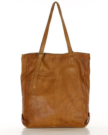 Miękka torba typu shopper z kieszeniami MARCO MAZZINI - brąz camel