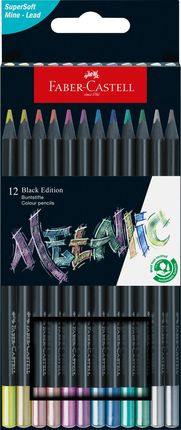 Faber-Castell Kredki Black Edition 12 Kolorów Metalicznych