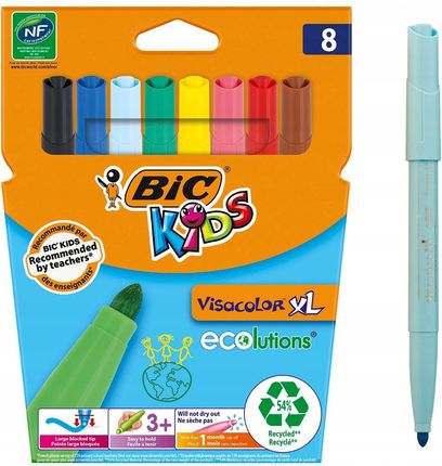 Flamastry Kids Visacolor Xl 8 Kolorów Bic