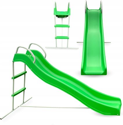Hyper Motion Duża Zjeżdżalnia Ogrodowa Ślizg 183Cm Z Drabinką Dla Dzieci Kolor Zielony