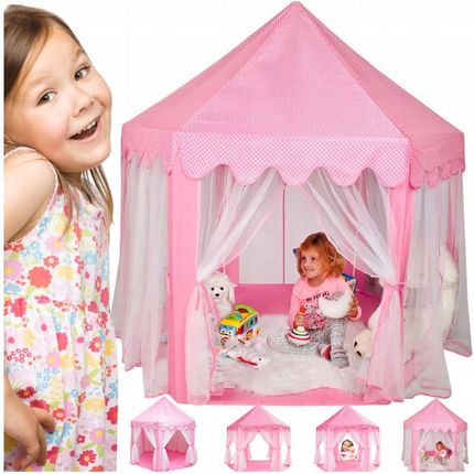 Stator Namiot Dla Dzieci Do Domu I Ogrodu Różowy Pałac Księżniczki Z Firankami