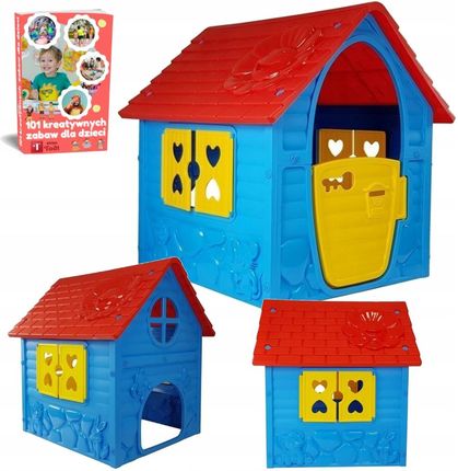 Lean Toys Domek Ogrodowy Dla Dzieci 456 Niebieski Baza Kryjówka Drzwi Okiennice Plast