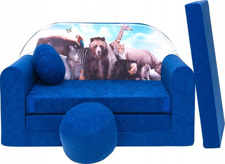 Welox Mini Sofa Piankowa Kanapa Rozkładana Dla Dzieci Z Poduszkami Pufa