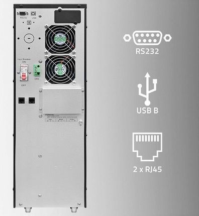 Qoltec 10 кВА 10000 Вт Коефіцієнт потужності 1.0 Онлайн (52284) - фото 5
