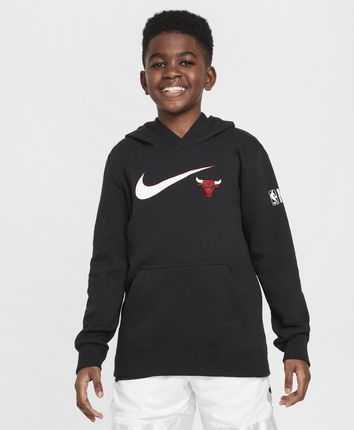 Bluza z kapturem dla dużych dzieci (chłopców) Nike NBA Chicago Bulls Club Fleece Essential - Czerń