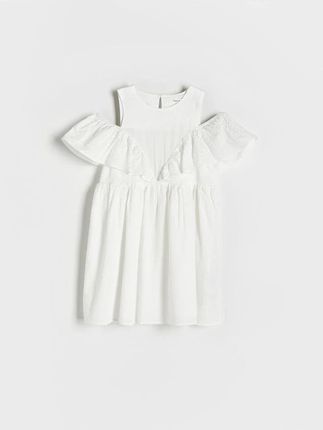 Reserved - Sukienka typu hiszpanka - złamana biel