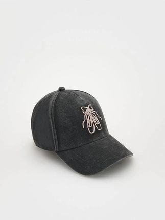 Reserved - Bawełniana czapka z daszkiem - ciemnoszary