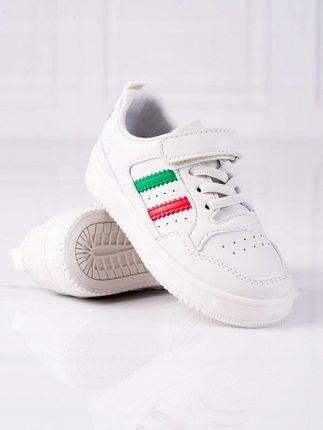 Sneakersy dziecięce białe z paskami 25