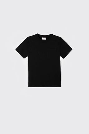 T-shirt z krótkim rękawem czarny gładki