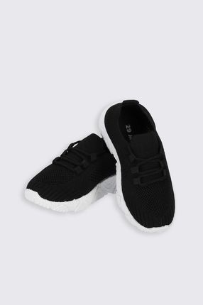 Sneakersy czarne buty sportowe z białą podeszwą