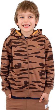 Bluza dziecięca Chłopięca bawełna brązowa 146 dresowa Kaptur safari Endo